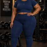 tenue de sport Été grande taille – t shirt manches courtes & legging