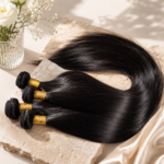 extensions de cheveux humains brésiliens lisses – tissage naturel doux et soyeux