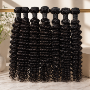 tissage brésilien deep wave 100 % cheveux humains naturels – extensions bouclées