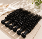 tissage brésilien deep wave 100 % cheveux humains naturels – extensions bouclées