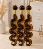mèches brésiliennes body wave ombré brun – extensions douces et volumineuses