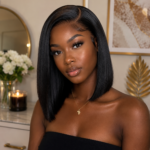 perruque courte cheveux humain sans colle perruque de cheveux humains avec fermeture 4x4 perruque sans colle cheveux humain