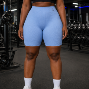 short de sport femme taille haute sans couture avec des traits– yoga, fitness, running et cyclisme